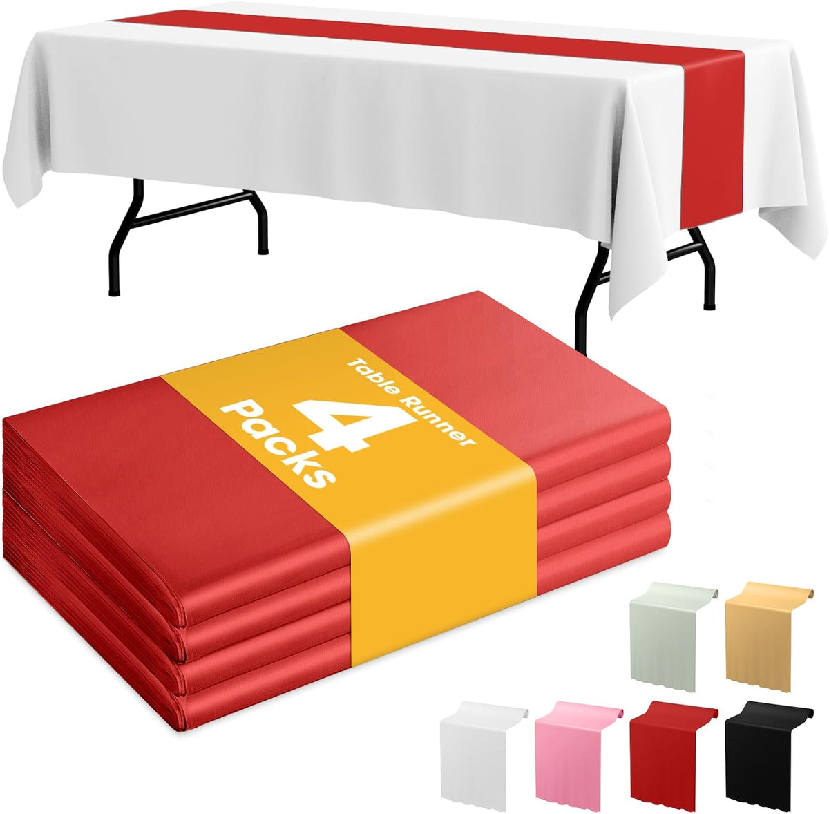 Niuara Ivory Plastic Table Cloth Disposable, 4 Pack, 54 x 108 in