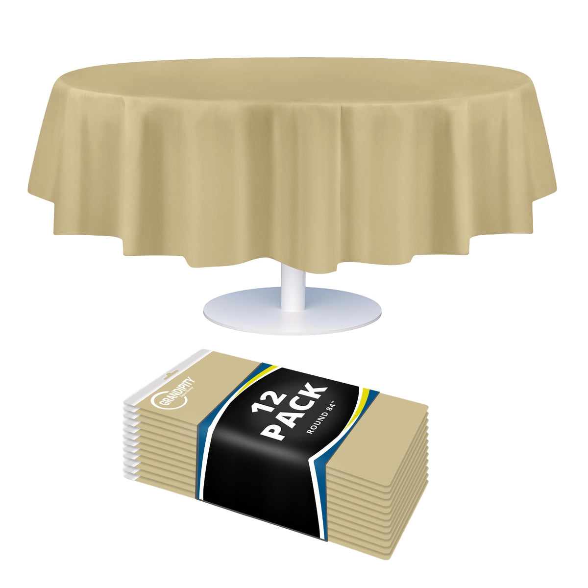 Grandipity Plastic Table Cloth Disposable 12 Pack 54” x 108” Rectangle