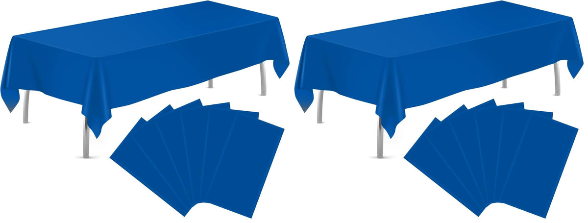 tujol Pink and White Checkered 6 Pack Plastic Table Cloth 54" x 108"
