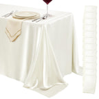 4 Pack Ivory Satin Tablecloth 58 x 102 Inch Overlay Seamless Design