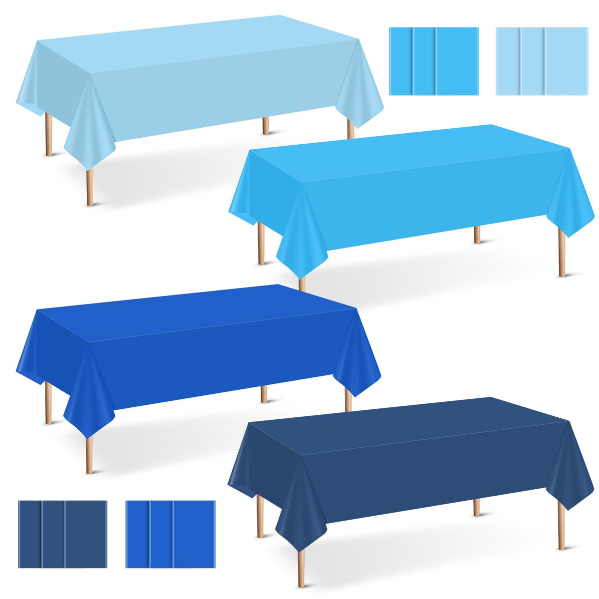 mwellewm 6Pc Plastic Table Cloth Disposable Tablecloth for Rectangle Tables