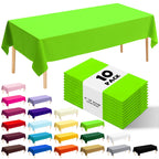 10 Pack Silver Grey Plastic Tablecloth 54x108 Inch Disposable Waterproof Rectangle Table Cover for Party Birthday Wedding Picnic Outdoor