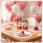 60 Pcs Light Pink Paper Placemats, 13.5 Inch Disposable Scalloped Placemat