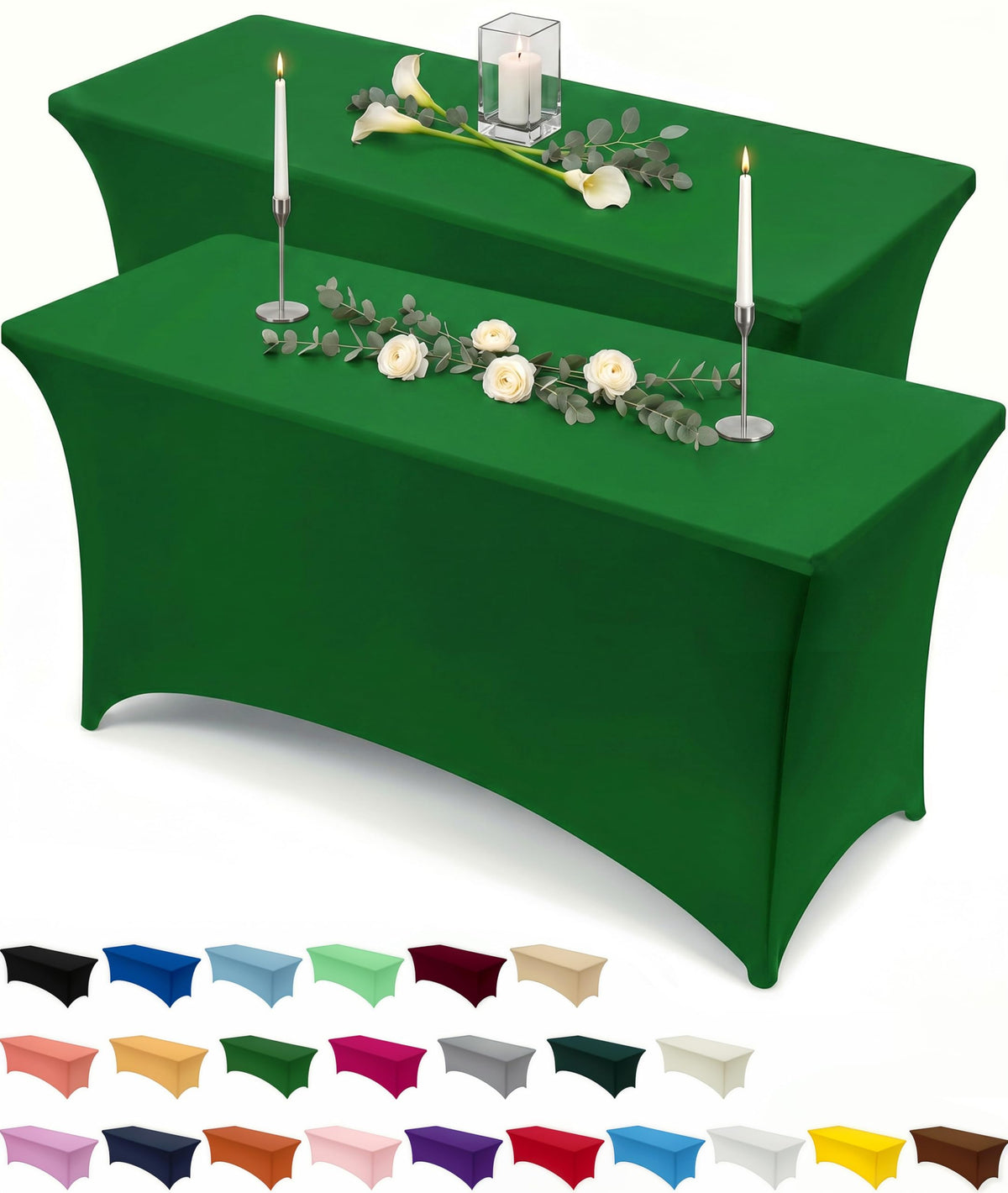 Utopia Kitchen Spandex Table Cloth 2 Pack [6FT, 72Lx30Wx30H Inch, Pink]