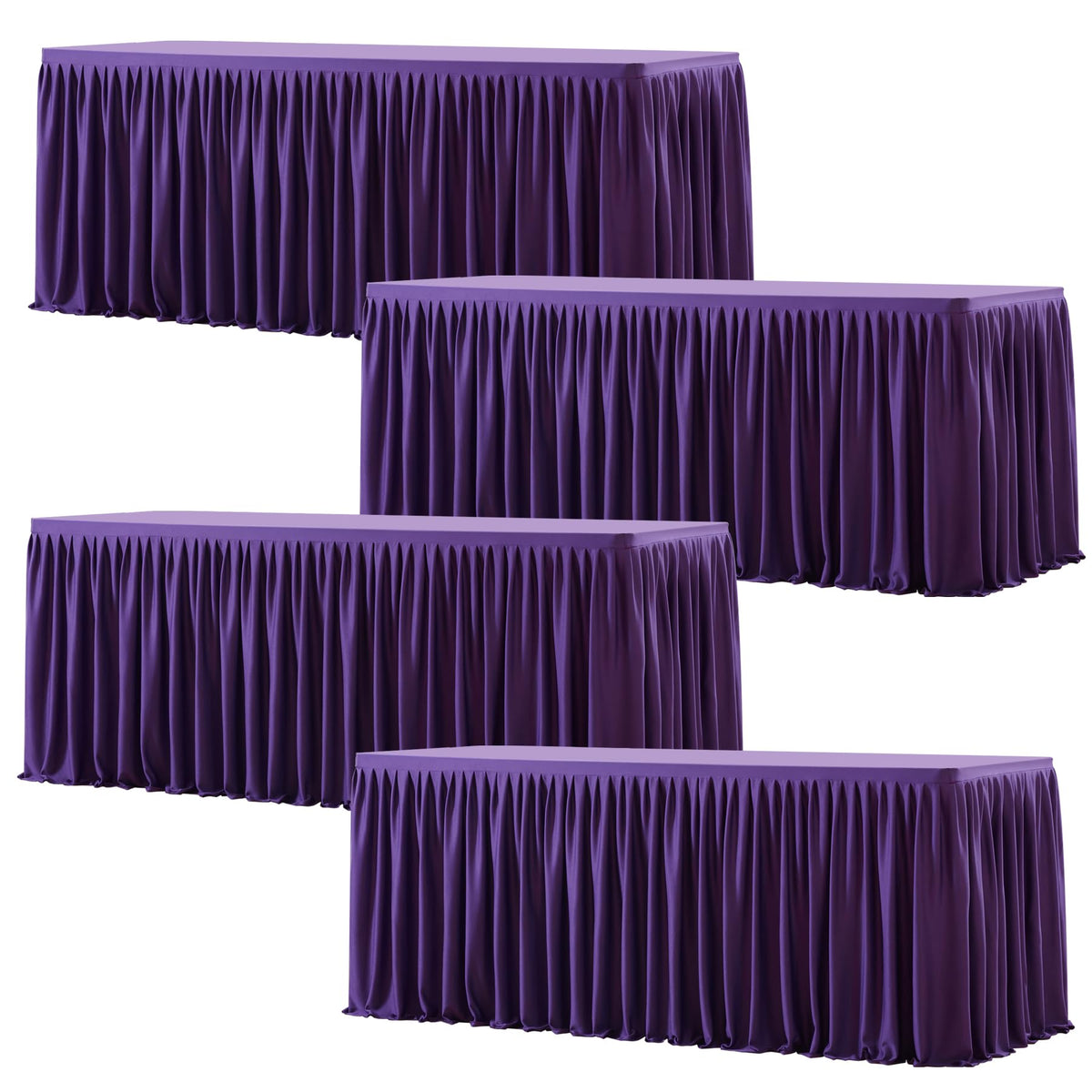 Wish Care 2 Pack Champagne Rectangle Table Clothes for 6 Foot Tables, Polyester Fitted Tablecloths 6t Stretch Table Cover for Wedding, Birthday, Parties, Trade Show, Craft Show