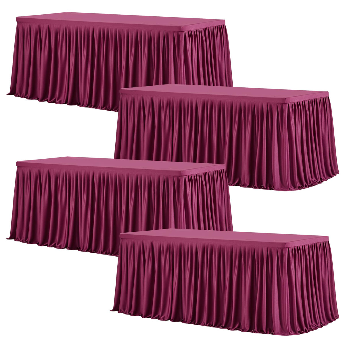 Wish Care 2 Pack Champagne Rectangle Table Clothes for 6 Foot Tables, Polyester Fitted Tablecloths 6t Stretch Table Cover for Wedding, Birthday, Parties, Trade Show, Craft Show