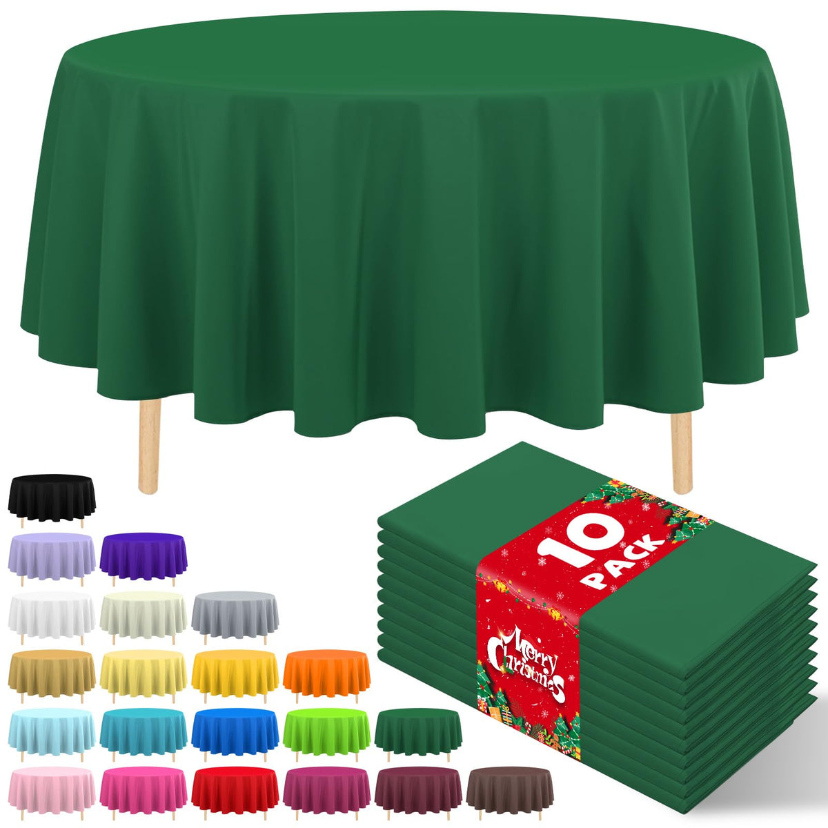 10 Pack Silver Grey Plastic Tablecloth 54x108 Inch Disposable Waterproof Rectangle Table Cover for Party Birthday Wedding Picnic Outdoor