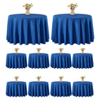 VidaFete Tablecloth 10 Pack 120inch Round Table Cloth Polyester, Navy Blue