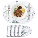 homing Heat Resistant Oval Placemats Set of 6, Light Grey