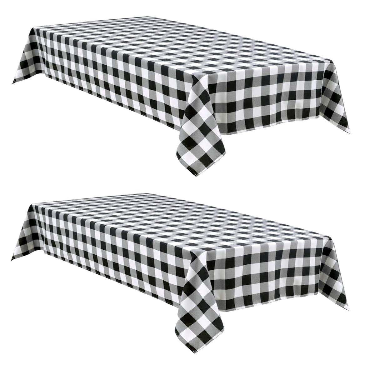Hiasan 60 x 120 Inch Checkered Tablecloth Rectangle, Black and White