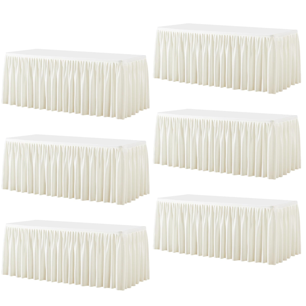 Wish Care 2 Pack Champagne Rectangle Table Clothes for 6 Foot Tables, Polyester Fitted Tablecloths 6t Stretch Table Cover for Wedding, Birthday, Parties, Trade Show, Craft Show