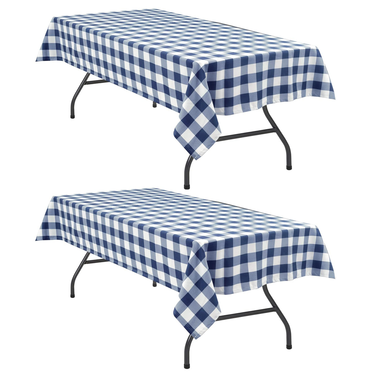 Hiasan 60 x 120 Inch Checkered Tablecloth Rectangle, Black and White