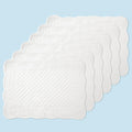 6 PC Quilted Placemats, 18"X13"Extra Large Cotton Placemats Set of 6, 100% Cotton Fabric Washable Cloth Table Mats for Kitchen & Dining Table - Soft &Easy Clean(Sapphire Blue, Rectangular)