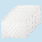 6 PC Quilted Placemats, 18"X13"Extra Large Cotton Placemats Set of 6, 100% Cotton Fabric Washable Cloth Table Mats for Kitchen & Dining Table - Soft &Easy Clean(Sapphire Blue, Rectangular)