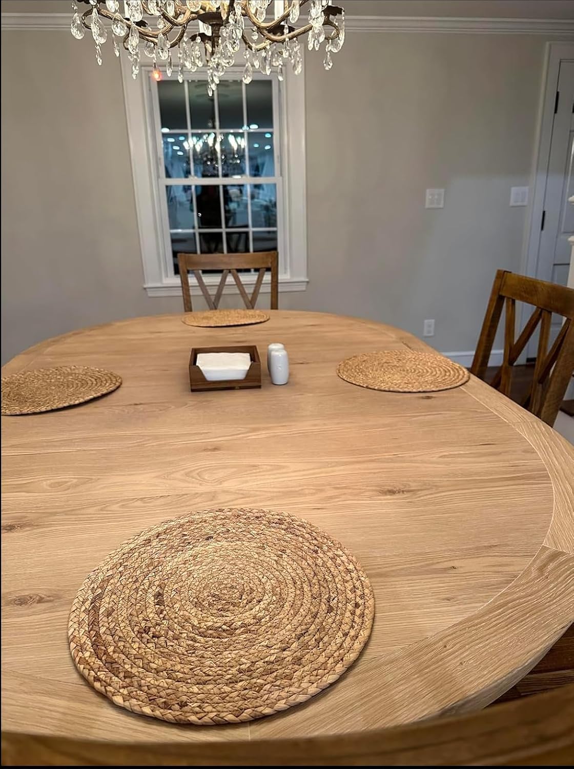 Round Woven Placemats, Natural, 35cm, Set of 2