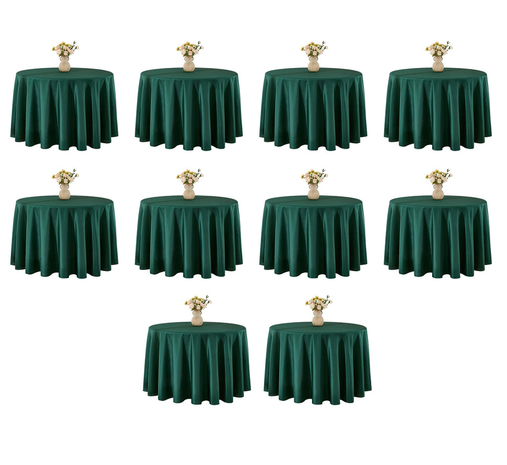 VidaFete Tablecloth 10 Pack 120inch Round Table Cloth Polyester, Navy Blue