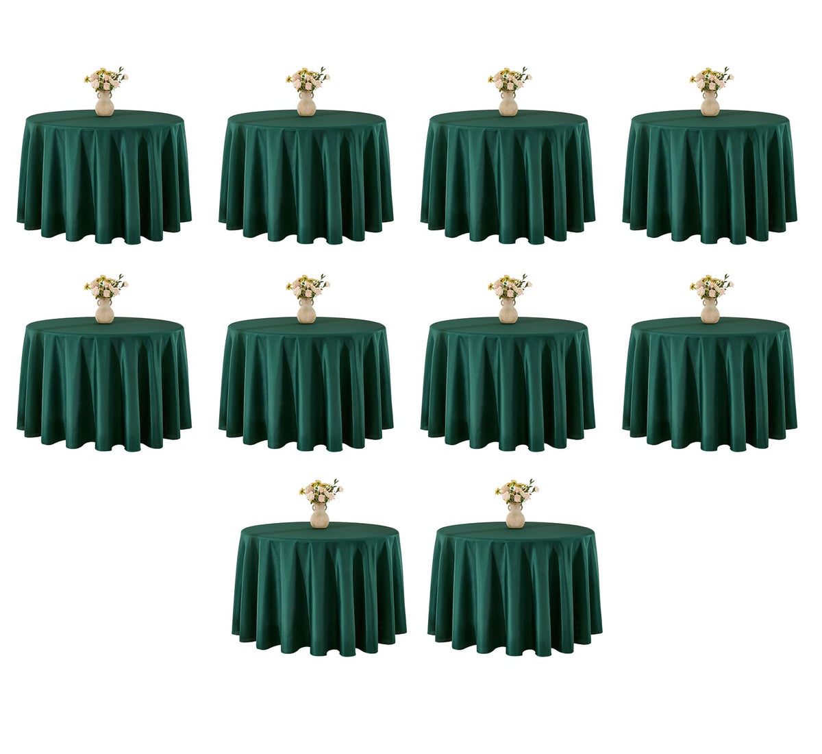 VidaFete Tablecloth 10 Pack 120inch Round Table Cloth Polyester, Navy Blue