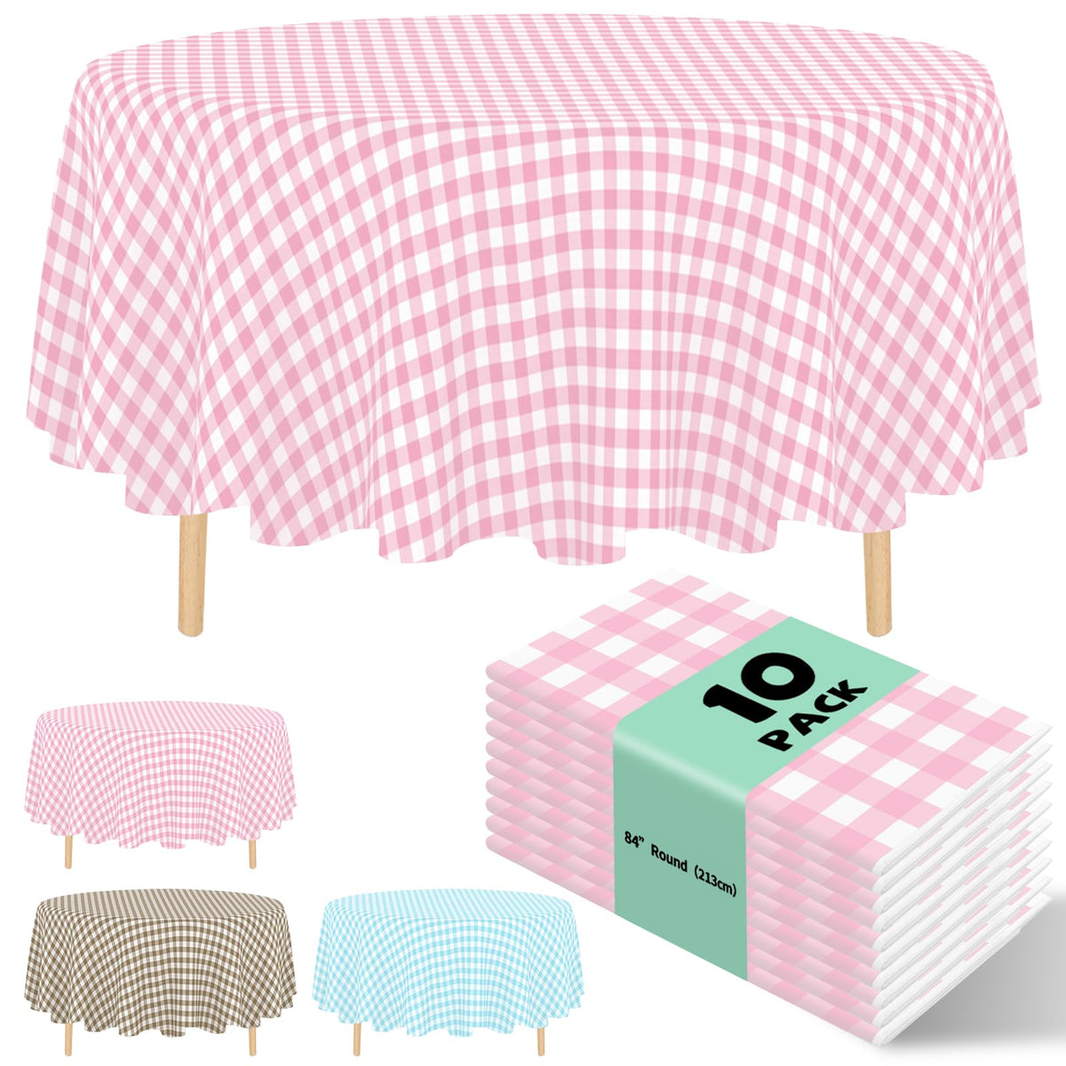10 Pack Silver Grey Plastic Tablecloth 54x108 Inch Disposable Waterproof Rectangle Table Cover for Party Birthday Wedding Picnic Outdoor