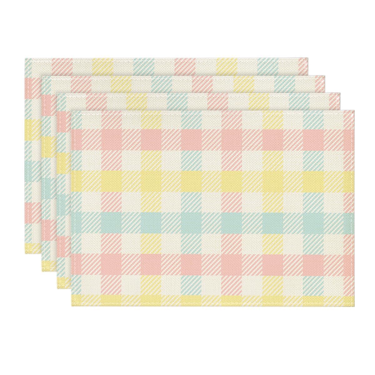 Niviy Placemats, Placemats Set of 4 Washable Place Mats, Green 12" x 18"