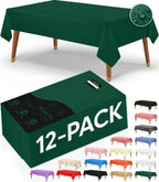 Utopia Kitchen Plastic Table Cloth Disposable [White, 12 Pack]