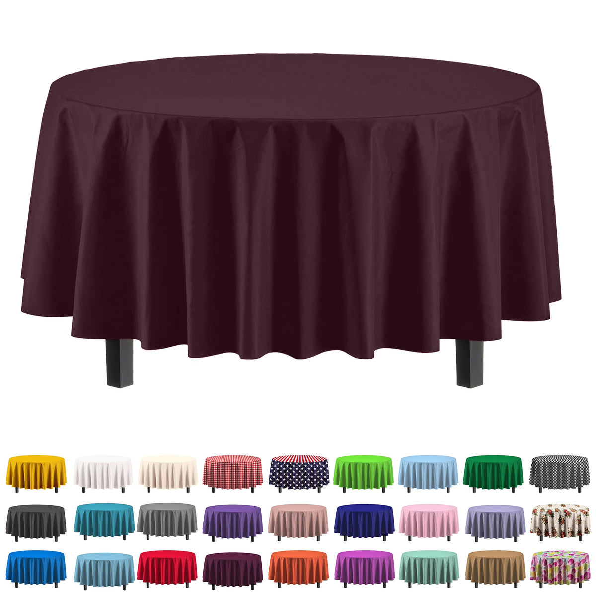 Exquisite Purple Plastic Table Cloth Disposable 6 Pack - 54 x 108 Inch Rectangle Tablecloth for 6 Foot Tables - Waterproof Table Cover for Party Wedding Birthday Graduation BBQ Catering