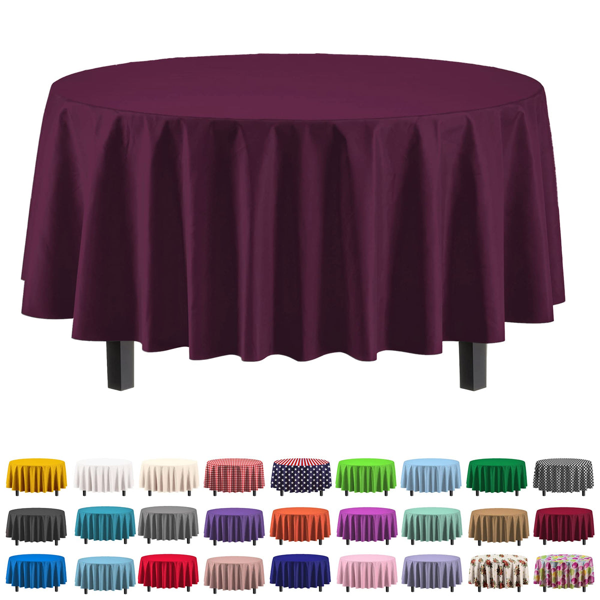 Exquisite Purple Plastic Table Cloth Disposable 6 Pack - 54 x 108 Inch Rectangle Tablecloth for 6 Foot Tables - Waterproof Table Cover for Party Wedding Birthday Graduation BBQ Catering