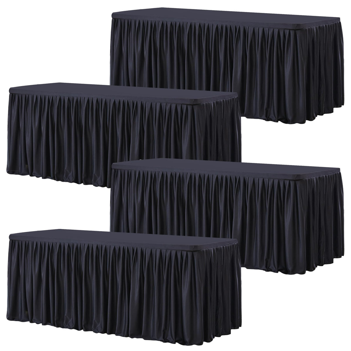 Wish Care 2 Pack Champagne Rectangle Table Clothes for 6 Foot Tables, Polyester Fitted Tablecloths 6t Stretch Table Cover for Wedding, Birthday, Parties, Trade Show, Craft Show