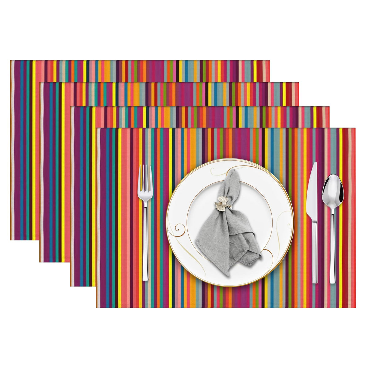 Niviy Placemats, Placemats Set of 4 Washable Place Mats, Green 12" x 18"