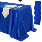 4 Pack Ivory Satin Tablecloth 58 x 102 Inch Overlay Seamless Design