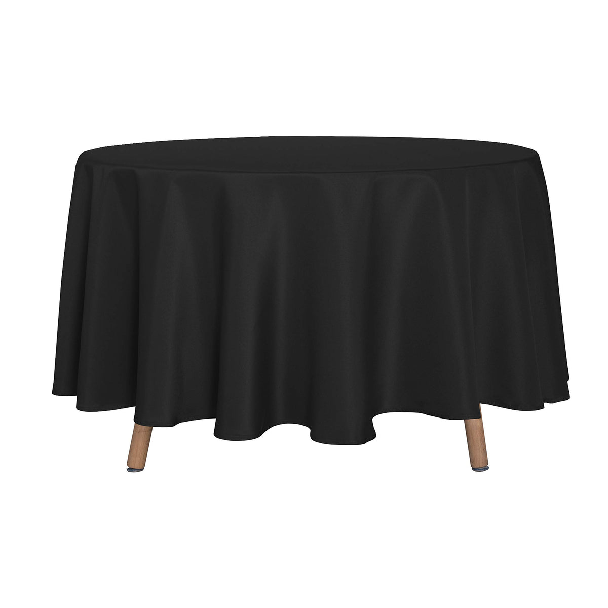 sancua 90 Inch Round Tablecloth Fit 30-72 Inch Tables, White 6 Pack Circle