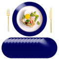 KesaPlan 50PCS 13in Round Gold Placemats, Disposable Paper Chargers Plate