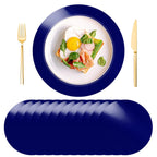 KesaPlan 50PCS 13in Round Gold Placemats, Disposable Paper Chargers Plate