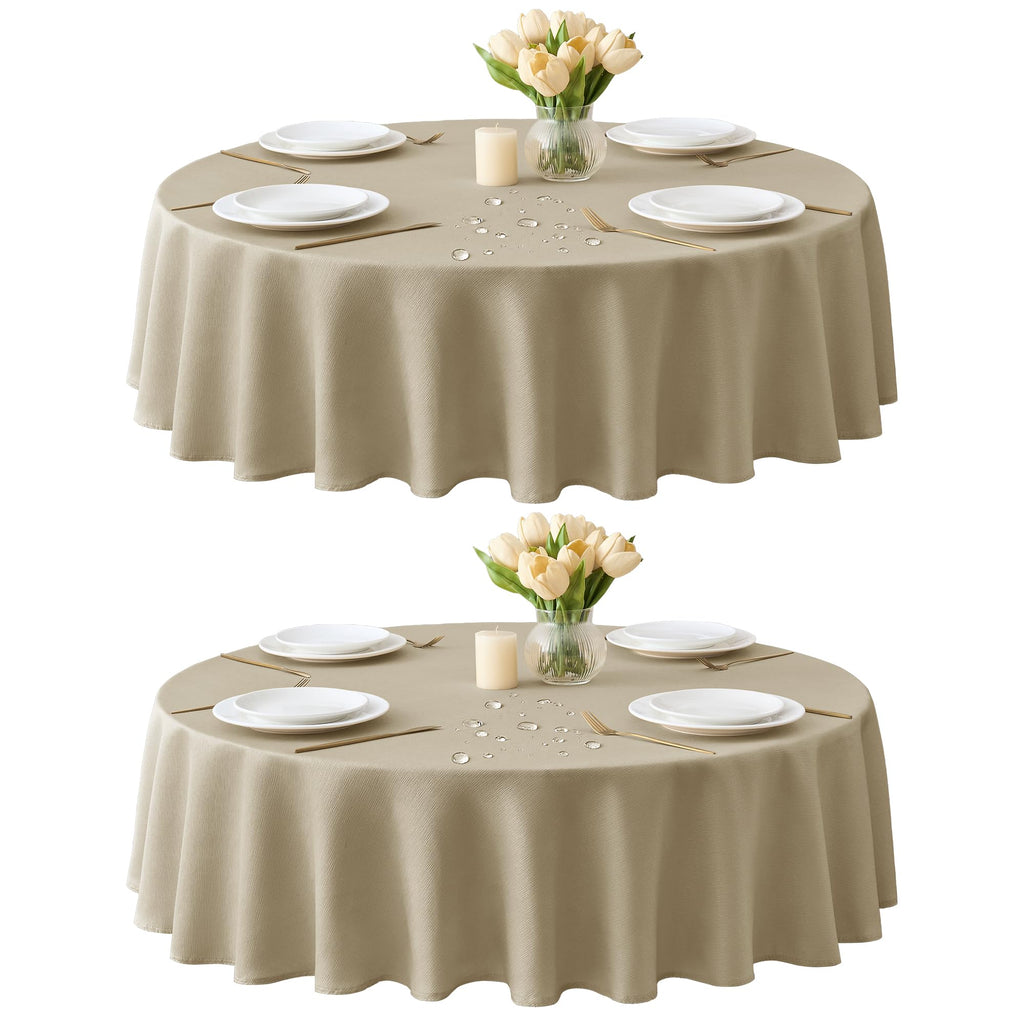 Fall Tablecloths Rectangular 6ft, Slub Texture, Waterproof, 2-Pack