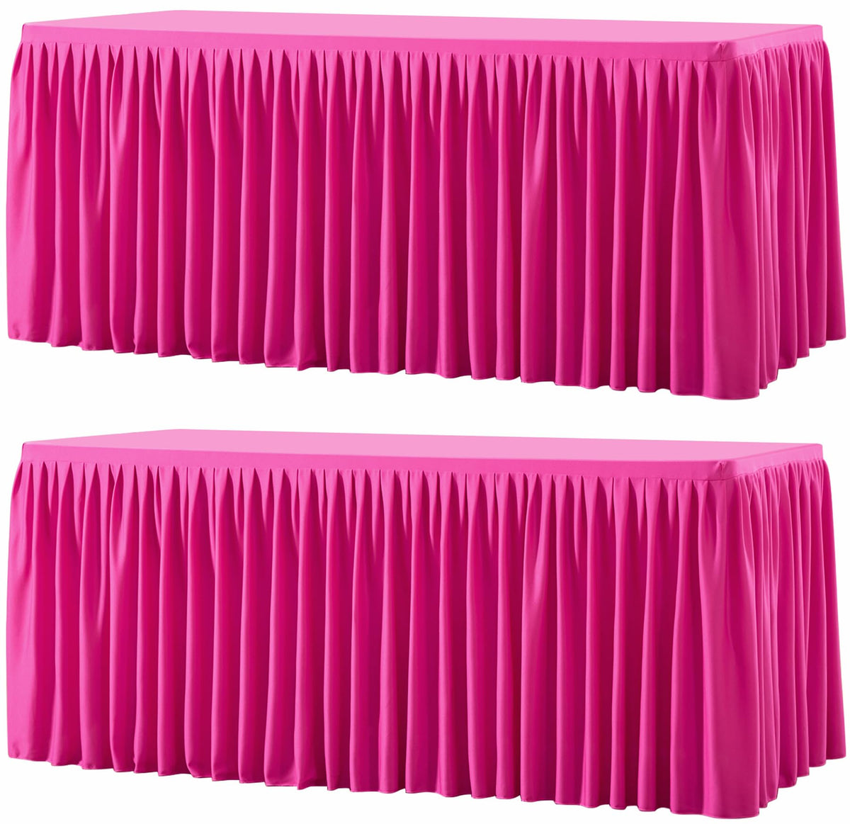 Wish Care 2 Pack Champagne Rectangle Table Clothes for 6 Foot Tables, Polyester Fitted Tablecloths 6t Stretch Table Cover for Wedding, Birthday, Parties, Trade Show, Craft Show