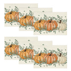 Artoid Mode Navy Blue Pumpkins Fall Placemats Set of 6-12 x 18 Inch