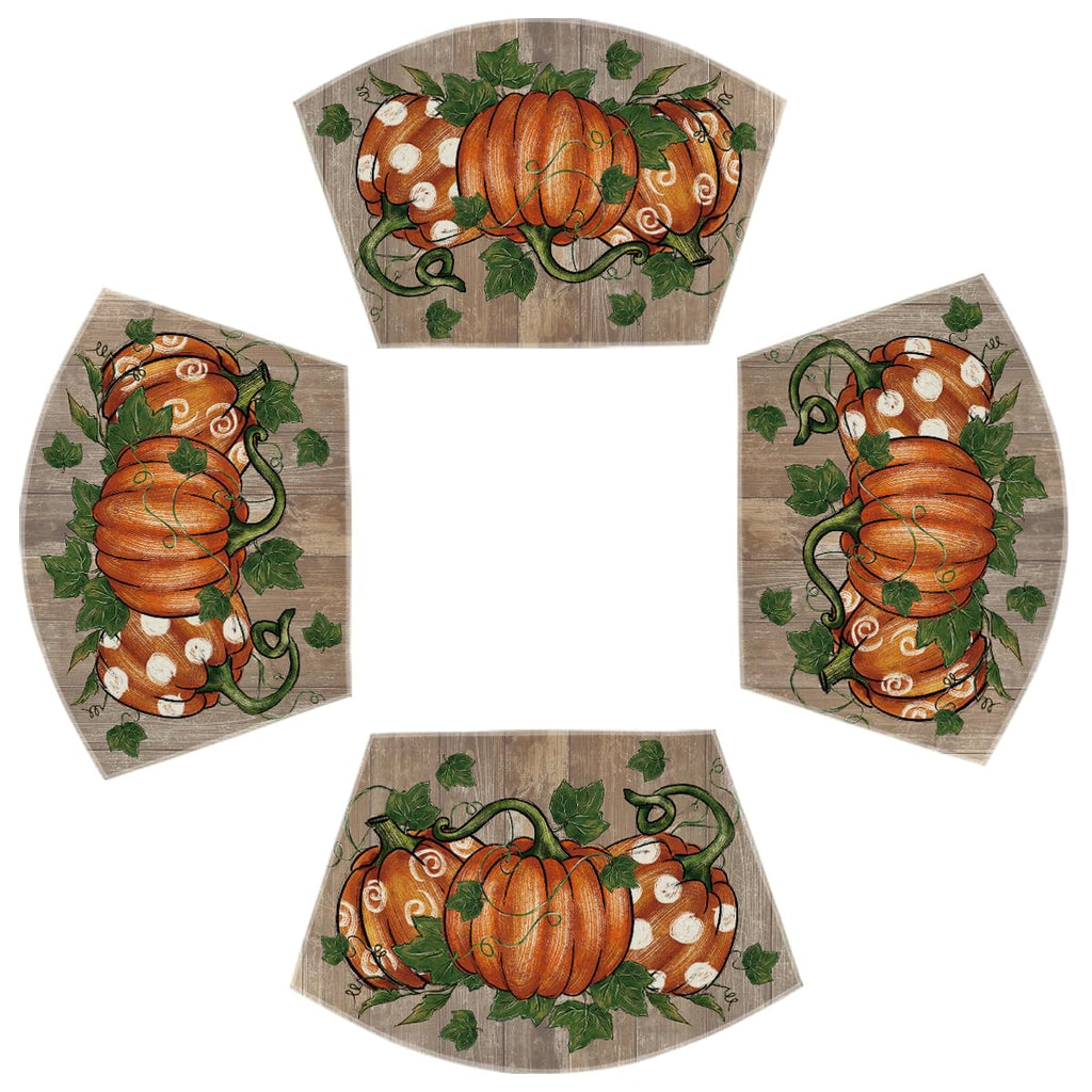 Artoid Mode Navy Blue Pumpkins Fall Placemats Set of 6-12 x 18 Inch