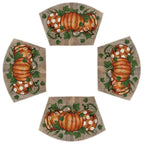 Artoid Mode Navy Blue Pumpkins Fall Placemats Set of 6-12 x 18 Inch