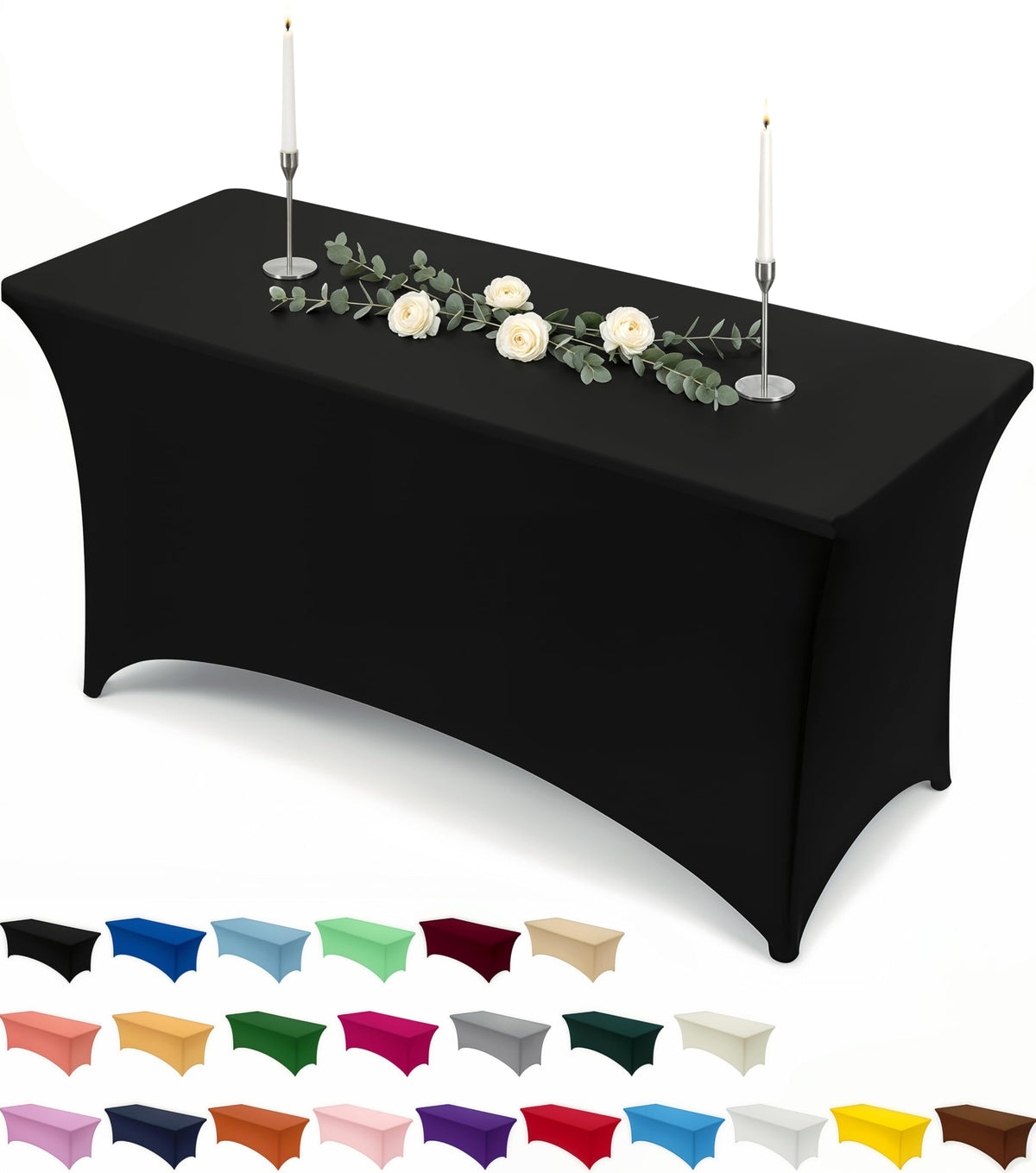 Utopia Kitchen Spandex Table Cloth 2 Pack [6FT, 72Lx30Wx30H Inch, Pink]