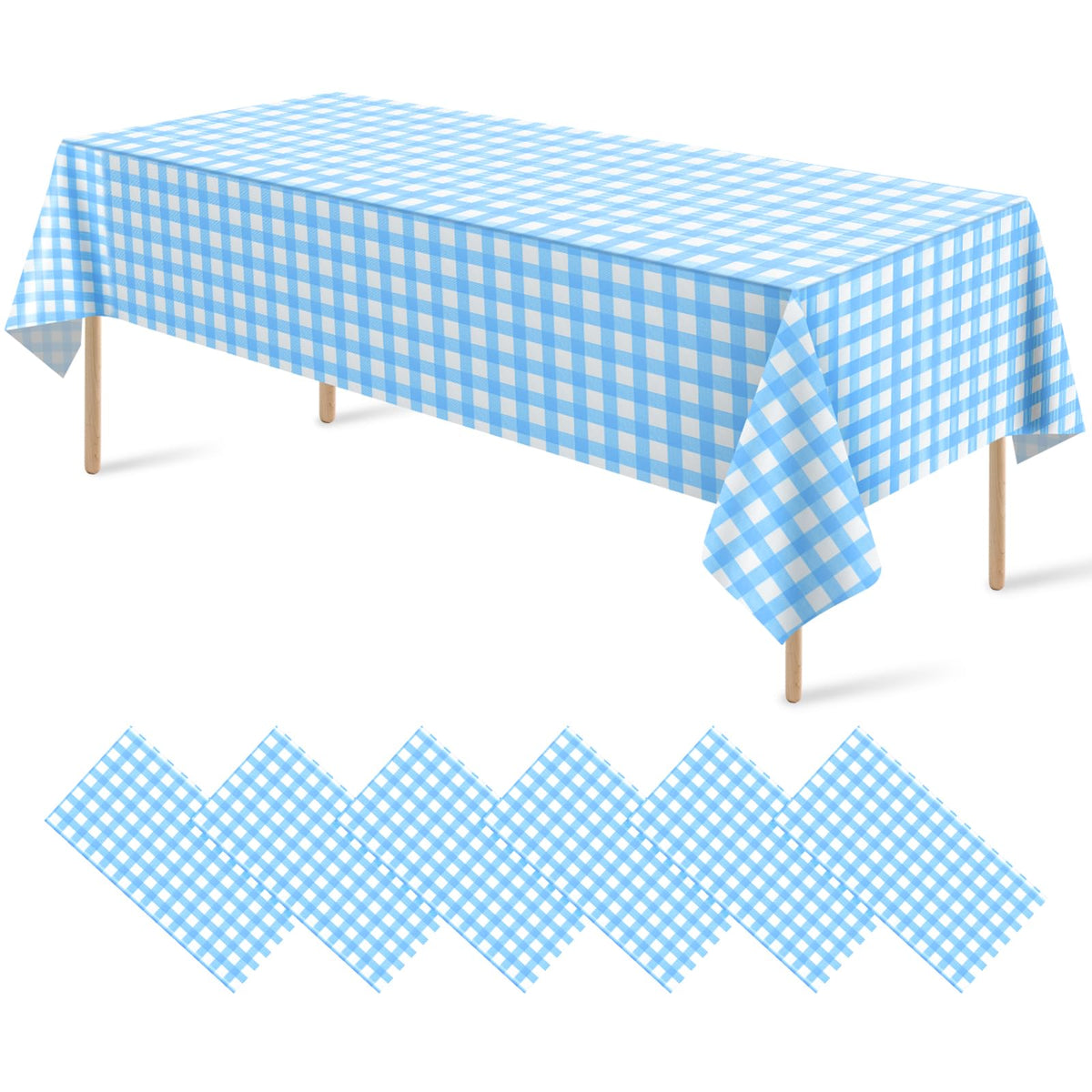 12Pack Sage Green Plastic Checkered Tablecloth, Premium Decorative Disposable Sage Green Gingham Plaid Table Cloths for Parties, Rectangle Party Table Cover for Picnic Birthday Wedding, 54x108 Inch