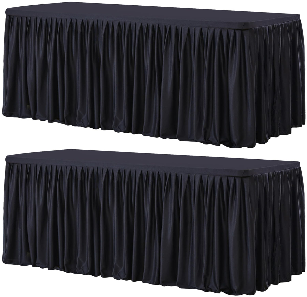 Wish Care 2 Pack Champagne Rectangle Table Clothes for 6 Foot Tables, Polyester Fitted Tablecloths 6t Stretch Table Cover for Wedding, Birthday, Parties, Trade Show, Craft Show