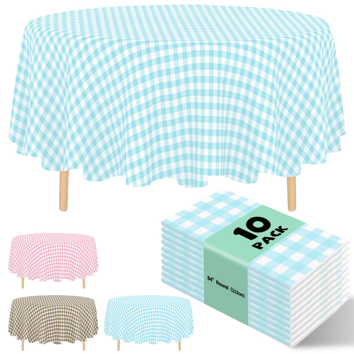 10 Pack Silver Grey Plastic Tablecloth 54x108 Inch Disposable Waterproof Rectangle Table Cover for Party Birthday Wedding Picnic Outdoor