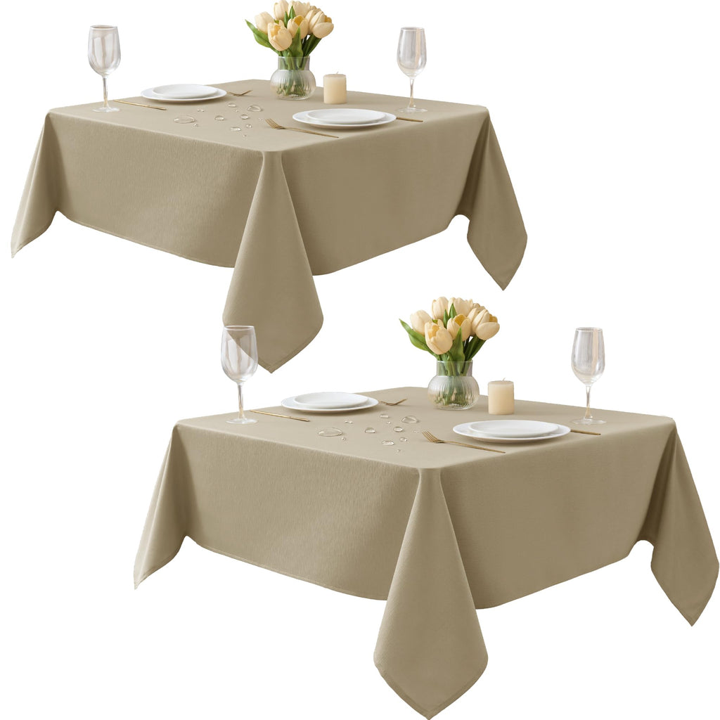 Fall Tablecloths Rectangular 6ft, Slub Texture, Waterproof, 2-Pack