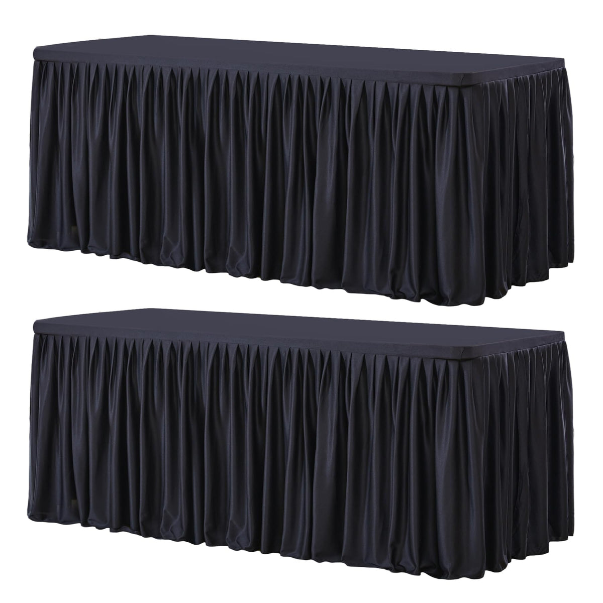 Wish Care 2 Pack Champagne Rectangle Table Clothes for 6 Foot Tables, Polyester Fitted Tablecloths 6t Stretch Table Cover for Wedding, Birthday, Parties, Trade Show, Craft Show