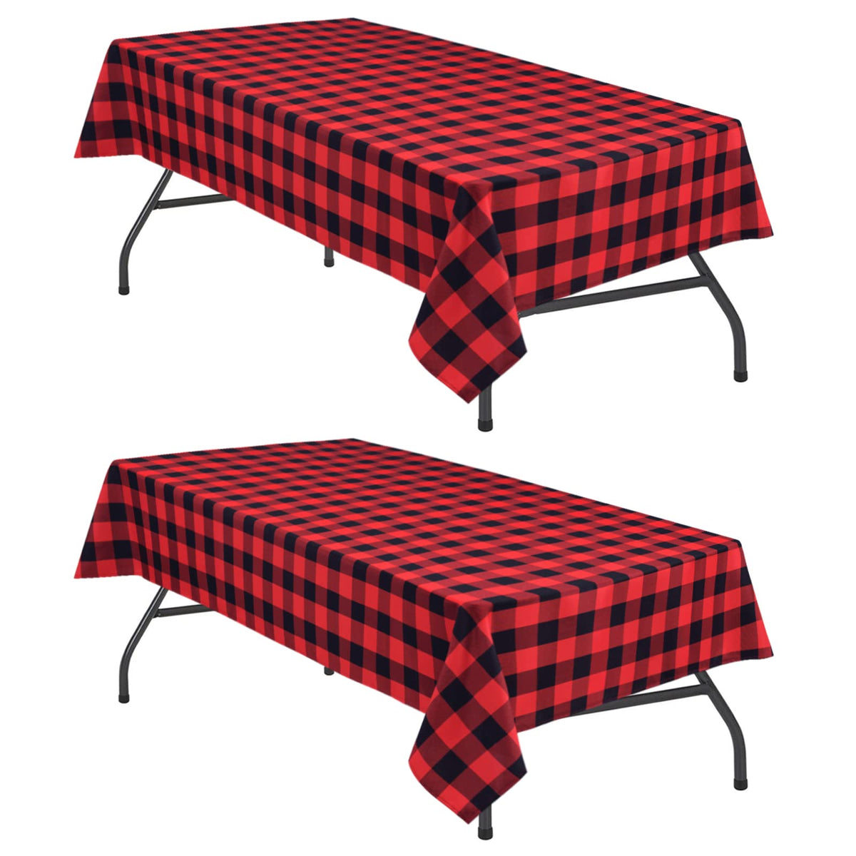 Hiasan 60 x 120 Inch Checkered Tablecloth Rectangle, Black and White