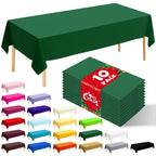 10 Pack Silver Grey Plastic Tablecloth 54x108 Inch Disposable Waterproof Rectangle Table Cover for Party Birthday Wedding Picnic Outdoor