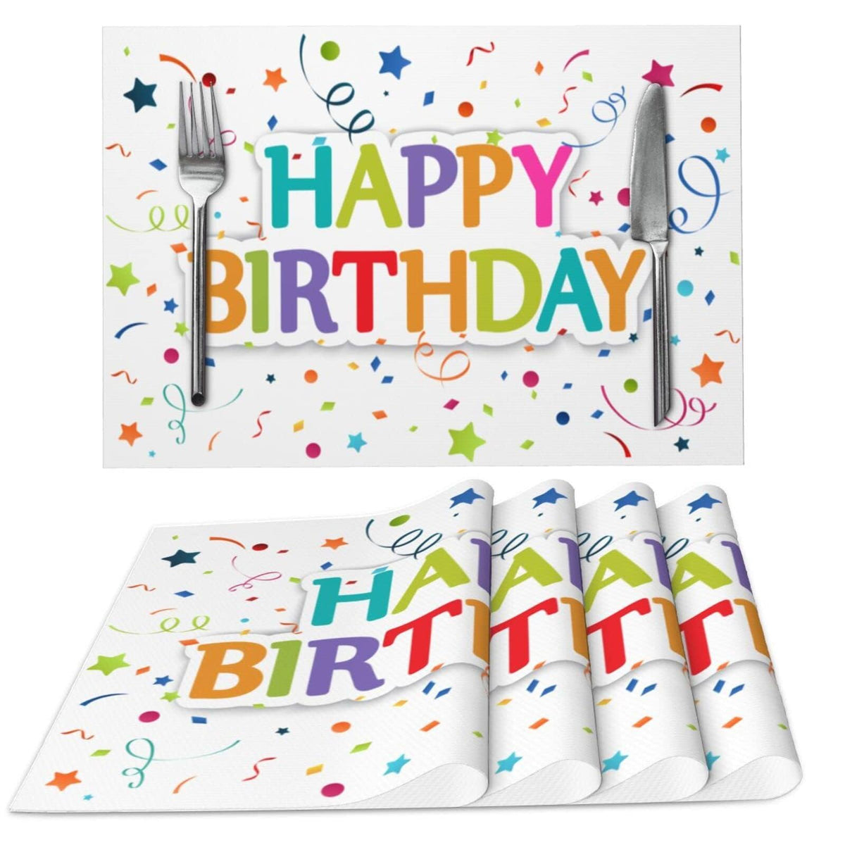 Fruits Placemats Set of 4 Washable Table Place Mats for Dining Kitchen Party Decor