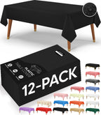 Utopia Kitchen Plastic Table Cloth Disposable [White, 12 Pack]