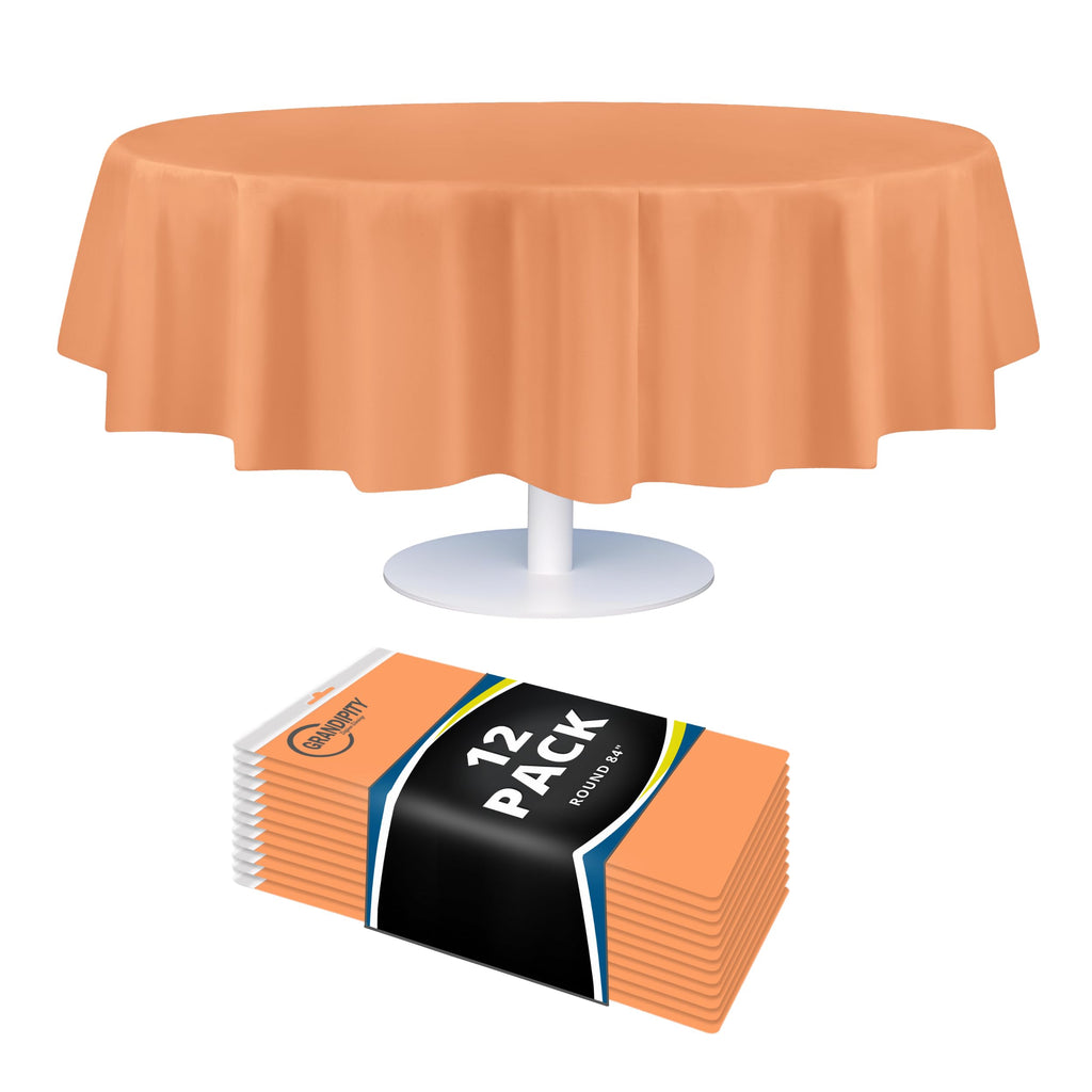 Grandipity Plastic Table Cloth Disposable 12 Pack 54” x 108” Rectangle
