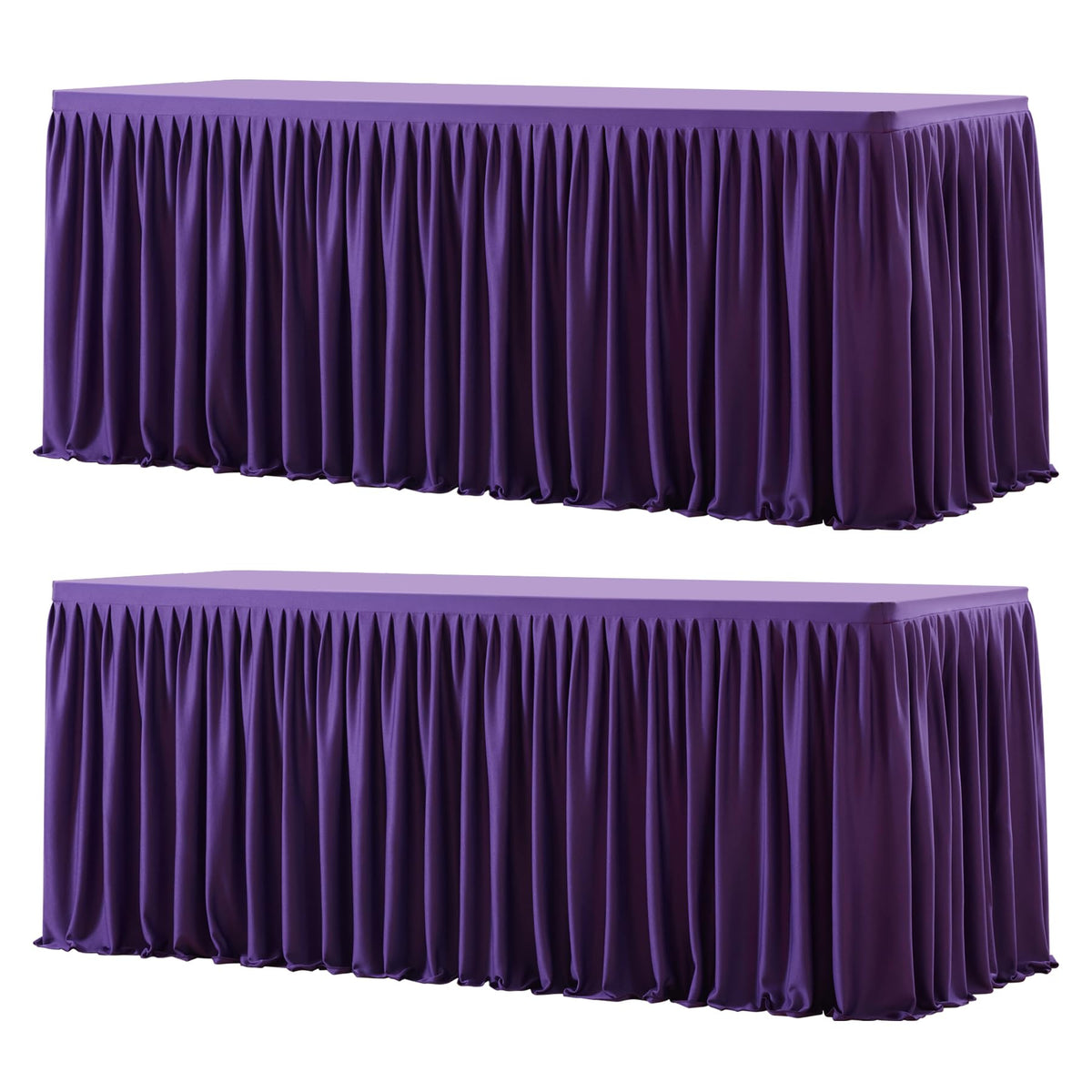 Wish Care 2 Pack Champagne Rectangle Table Clothes for 6 Foot Tables, Polyester Fitted Tablecloths 6t Stretch Table Cover for Wedding, Birthday, Parties, Trade Show, Craft Show