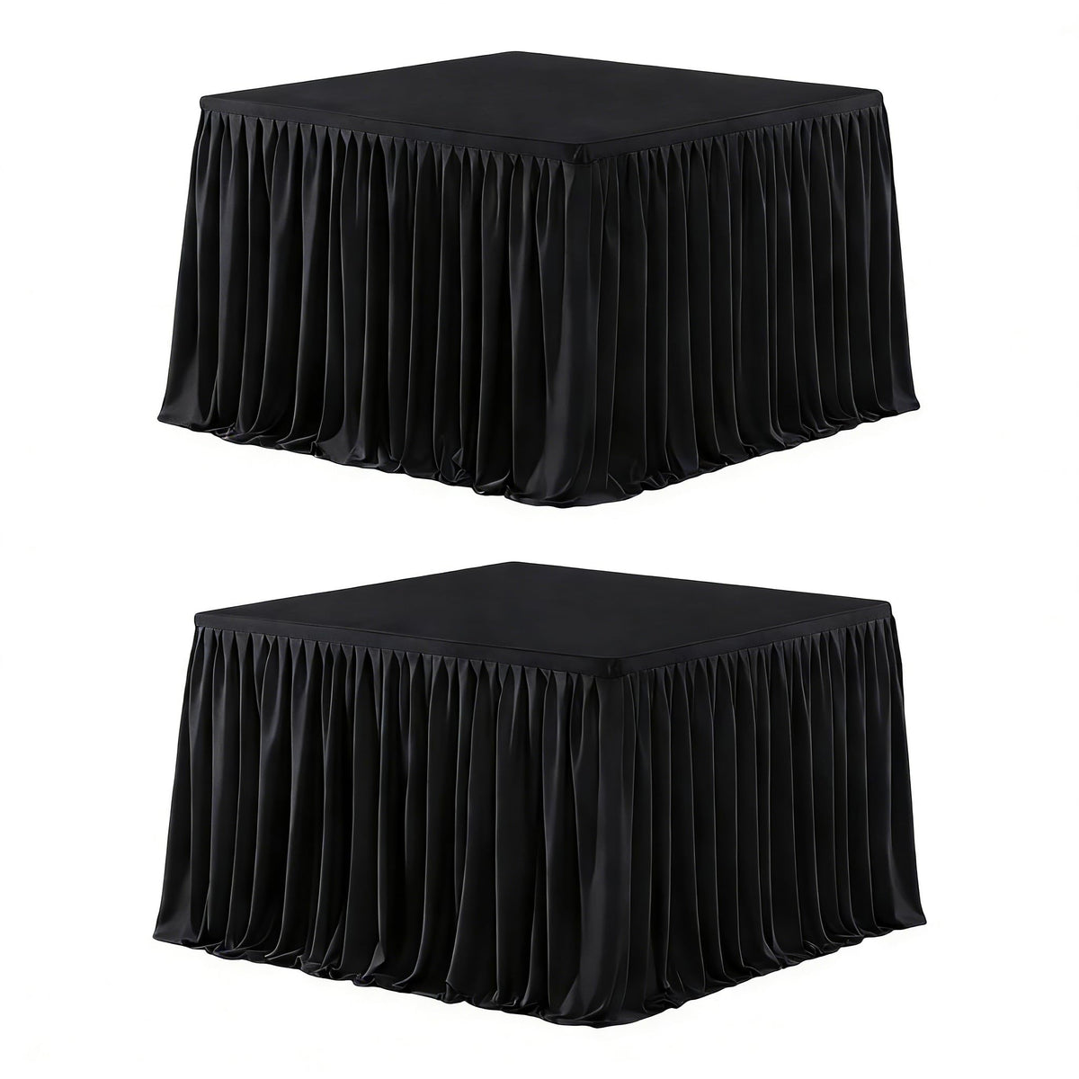 Wish Care 2 Pack Champagne Rectangle Table Clothes for 6 Foot Tables, Polyester Fitted Tablecloths 6t Stretch Table Cover for Wedding, Birthday, Parties, Trade Show, Craft Show